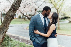 Delphanie + Andre - Kenwood Cherry Blossoms Engagement Session - Montgomery County Maryland family photographer - Alison Dunn Photography photo