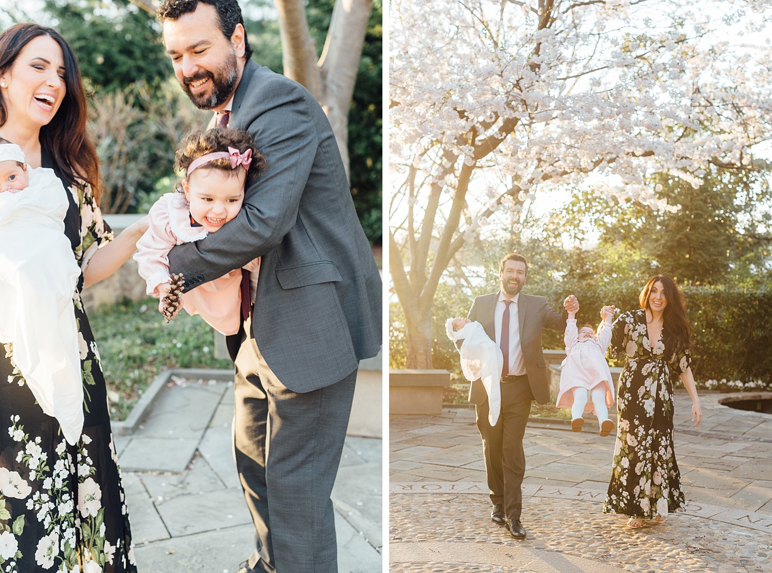 Lauren + Christos - Catholic University Cherry Blossom Family Session - DC Family Photographer - Alison Dunn Photography photo